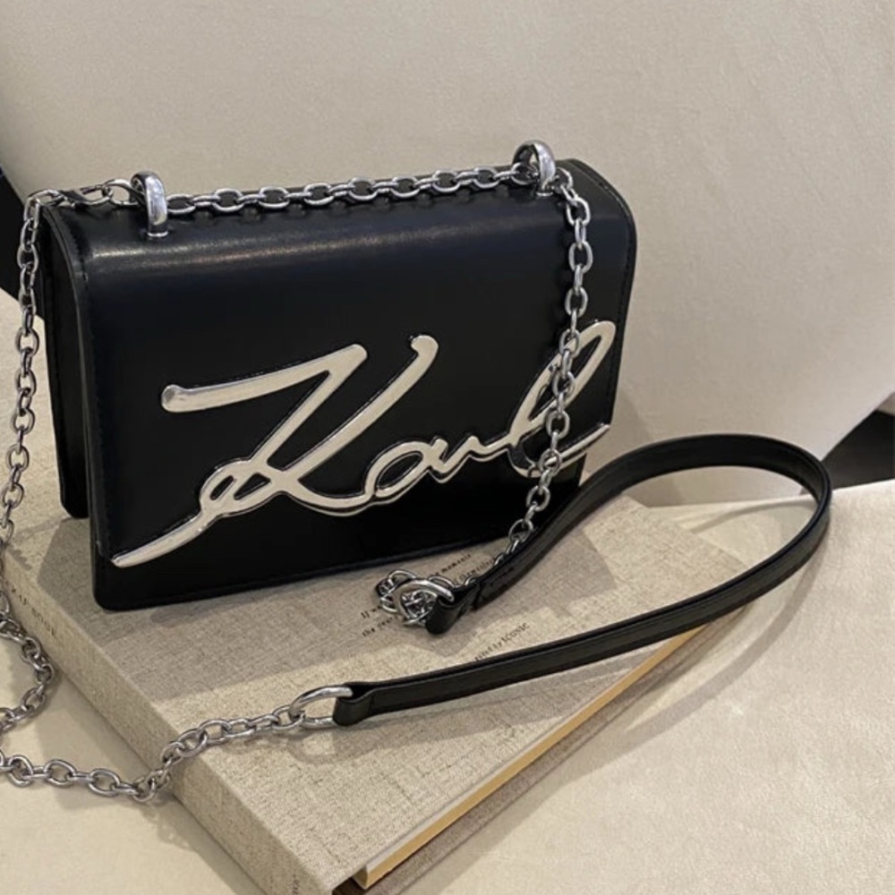 Black Silver Signature Crossbody Bag